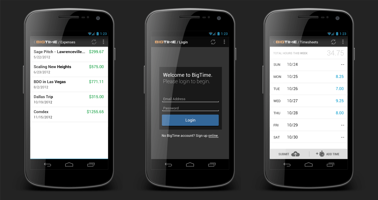 Timesheet App For Android Release BigTime Feb 2014